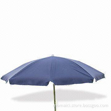 Dark Blue Beach Umbrella with Steel Shaft Ribs and Powder Coating, OEM Orders are Welcome